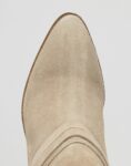 Chic Beige Suede Lace Up Block Heel Booties