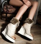 Luxurious Fur Lined Platform Chunky Heel Boots