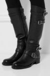 Bold Buckled Knee High Genuine Leather Boots