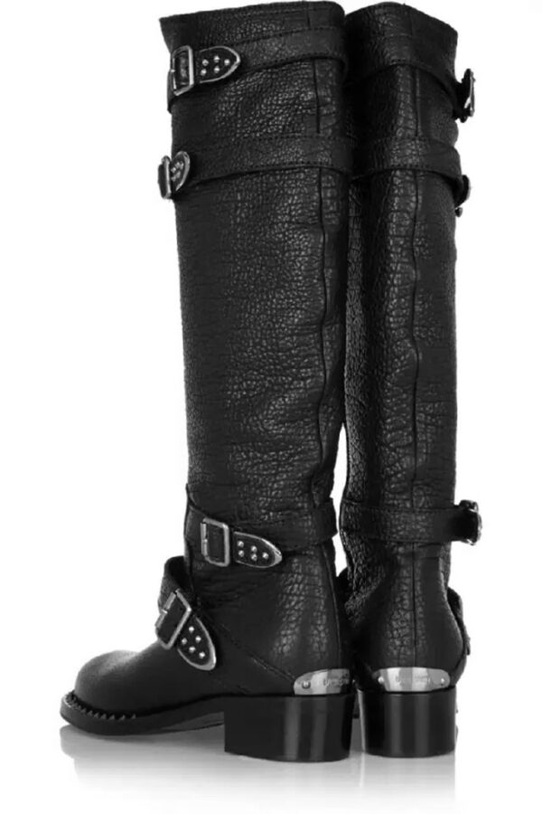 Bold Buckled Knee High Genuine Leather Boots 4 5279