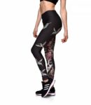 Gothic Skull Bird Printed Sports Leggings