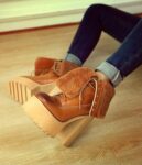 Luxurious Black Fur-Trimmed High Heel Booties