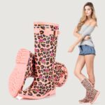 Cheerful Floral Printed Waterproof Rain Boots