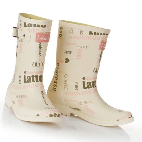Charming Heart Printed Waterproof Rain Boots 3 6023