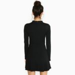 Black Jersey Short Pleated Dress