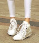 Shiny Patent Leather Hidden Heel Sneakers