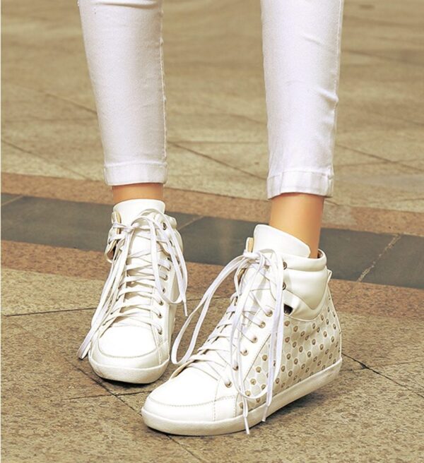 Shiny Patent Leather Hidden Heel Sneakers 2 6308