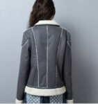 Edgy Studded Genuine Suede Muflon Lined Jacket