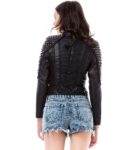 Bold Punk Studded Rivet Genuine Style Leather Jacket