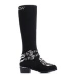 Elegant Embroidered Buckled Genuine Suede Ankle Boots