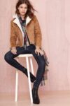 Elegant Short Genuine Suede Leather Biker Jacket