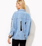 Street Style Distressed Ice Blue Boyfriend Denim Jacket