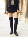 Retro Gladiator Strappy Genuine Suede Knee High Boots