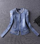 Unique Slim Fit Style Embroidered Denim Jacket