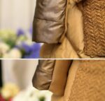 Down-Filled Hooded Raccoon Fur Trim Gold Sleeved Jacket