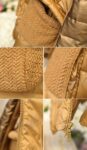 Down-Filled Hooded Raccoon Fur Trim Gold Sleeved Jacket