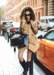Down-Filled Hooded Raccoon Fur Trim Gold Sleeved Jacket