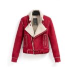 Cozy Fur Lining Winter Style Belted Suede Jacket