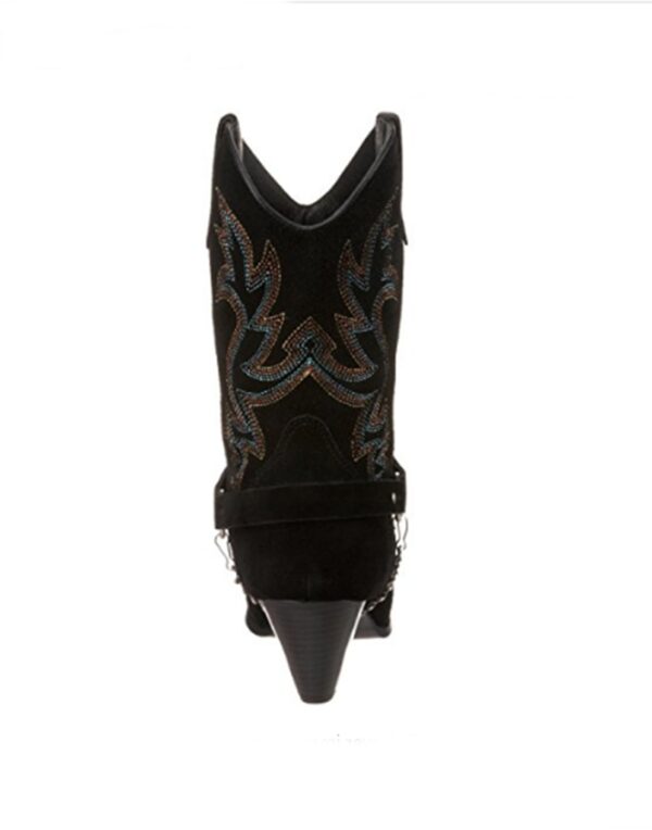Western Blue Beaded Embroidered Suede Cowboy Boots 3 7052