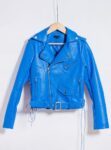 Chic Belted Cropped Genuine Leather Jacket