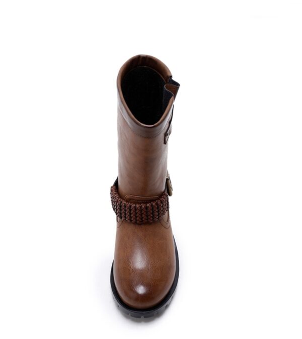 Timeless Braided Strap Genuine Leather Ankle Boots 3 7927