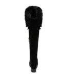 Elegant Fur Lined Hidden Heel Suede Knee High Boots