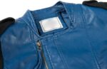 Short Vegan Leather Jacket with Wool Sleeves