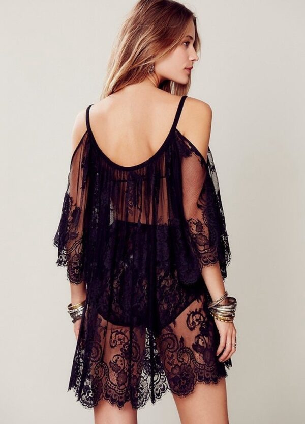 Elegant Dual-Color Lace Pareo Cover-Up 2 956