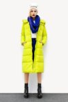 Long Hooded Puffer Coat with Faux Fur Lining