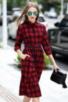 Plaid Belted Midi Dress
