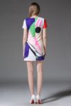 Colorful Geometric Print Summer Mini Dress