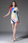 Colorful Geometric Print Summer Mini Dress