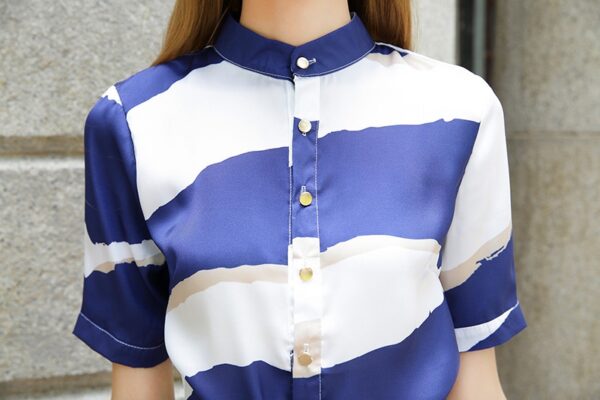 Striped Blue-White Summer Mini Dress 4 045