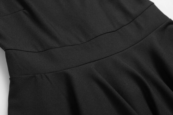 Chic Pleated Black Mini Dress 6 053