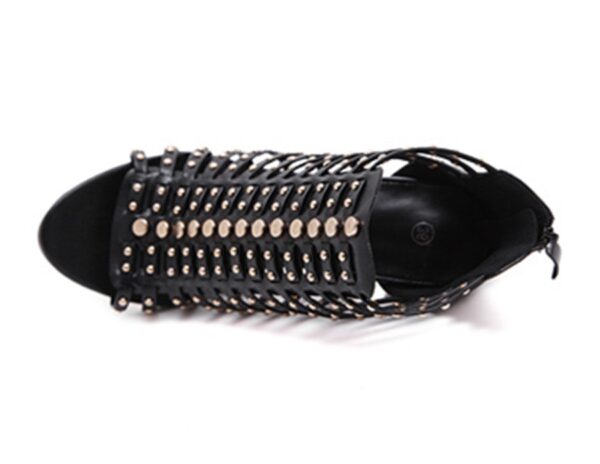 Bold Metal Studded Gladiator High Stiletto Heel Sandals 4 0623