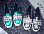 Luxury Big Crystal Embellished Platform Loafer Shoes