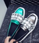 Luxury Big Crystal Embellished Platform Loafer Shoes