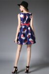 Floral Print Mini Dress in Navy