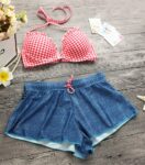 Vibrant Red 4 Piece Bikini and Shorts Beach Set