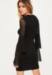 Elegant Tulle Sleeve Fitted Mini Dress