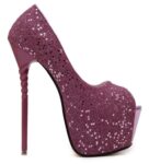 Glamorous Glitter Open Toe High Platform Wedding Stiletto Heels