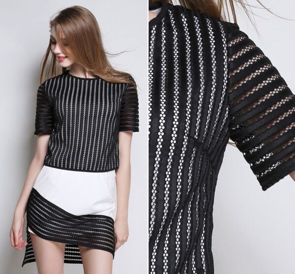 Two-Piece Short Sleeve Top Midi Skirt Set 5 120