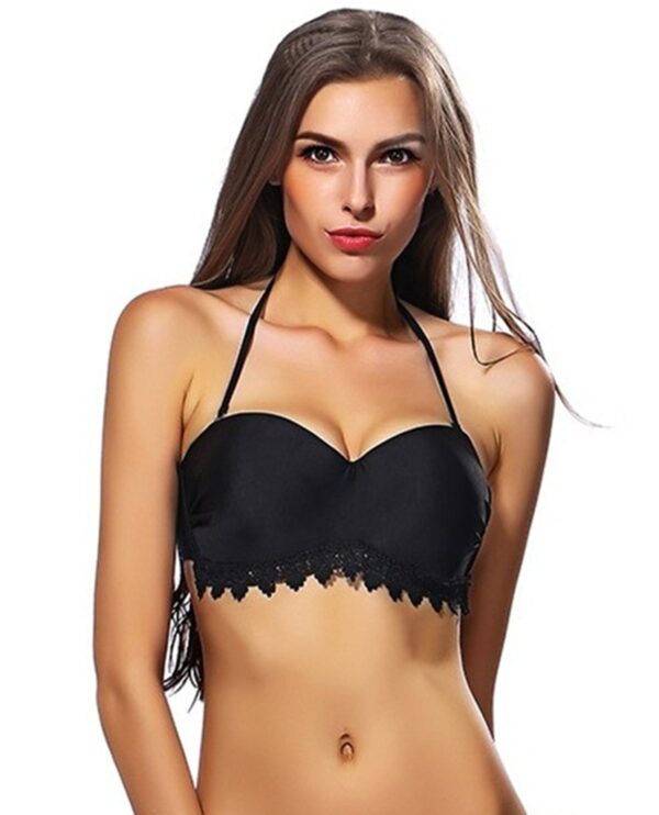 Chic Black Halter Neck Low Rise Bikini Set 2 1268