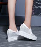 Sparkling Rhinestones Hidden Heel Platform Sneakers