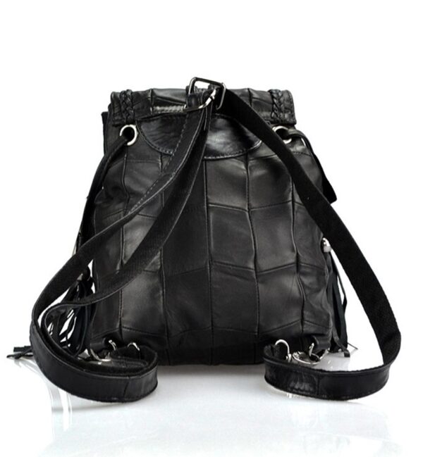 Stylish Woven Tassel Embossed Genuine Leather Backpack 3 2380