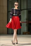 Red Plaid Long-Sleeve Two-Piece Set