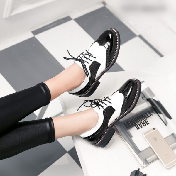 Sparkling Rhinestone Vegan Patent Leather Masculine Oxford Shoes 5 3280