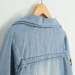 Ice Blue Detachable Hood Denim Jacket Vest