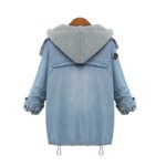 Ice Blue Detachable Hood Denim Jacket Vest