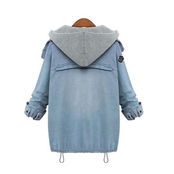 Ice Blue Detachable Hood Denim Jacket Vest 2 33